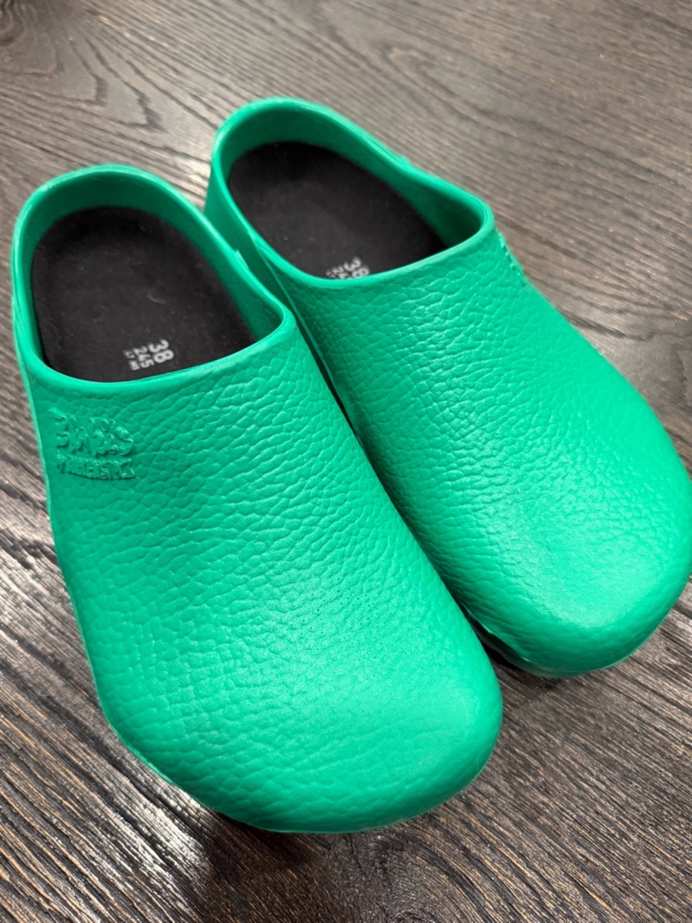 Birkenstock Green Textured Slip-On Clogs